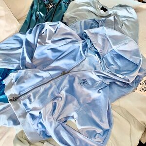 Juicy Couture Light Blue Velour Hoodie